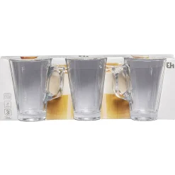 Gifi Tasse à café en verre transparent x3