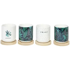 Gifi Tasse à expresso avec sous tasse bambou x4