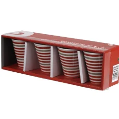 Gifi Tasse à expresso blanche à rayures x4 Hot