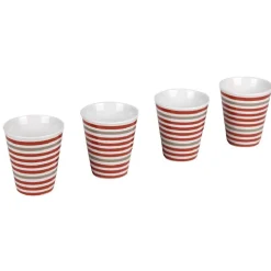 Gifi Tasse à expresso blanche à rayures x4 Hot