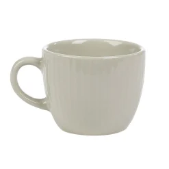 Gifi Tasse à expresso en faïence 10 cl lin et rainures verticales relief