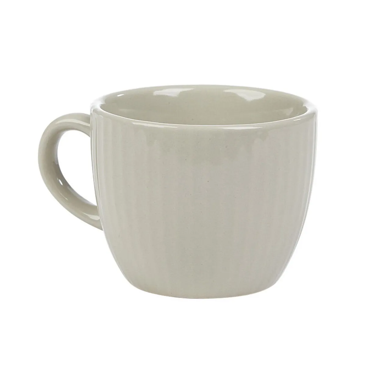 Gifi Tasse à expresso en faïence 10 cl lin et rainures verticales relief