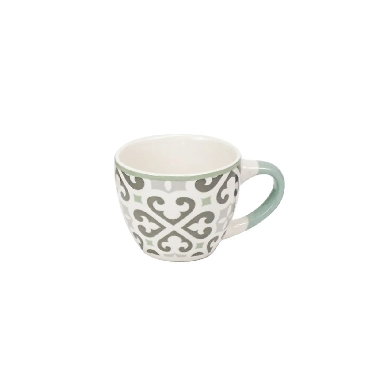 Gifi Tasse à expresso en porcelaine motif Carreau de ciment gris 9 cl