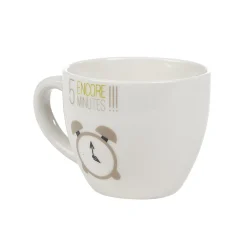 Gifi Tasse à expresso porcelaine blanc à motif réveil 9 cl