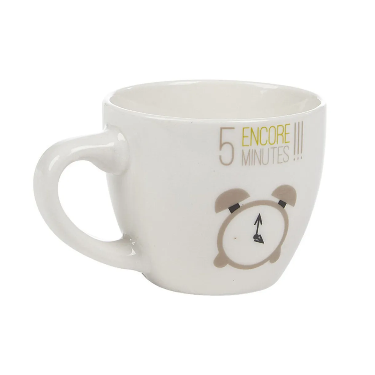 Gifi Tasse à expresso porcelaine blanc à motif réveil 9 cl