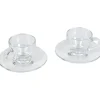 Gifi Tasse et sous tasse à café transparente x2