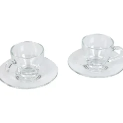 Gifi Tasse et sous tasse à café transparente x2