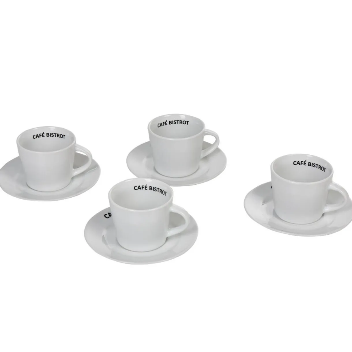Gifi Tasse expresso et sous tasse café bistrot blanc x 4 Hot