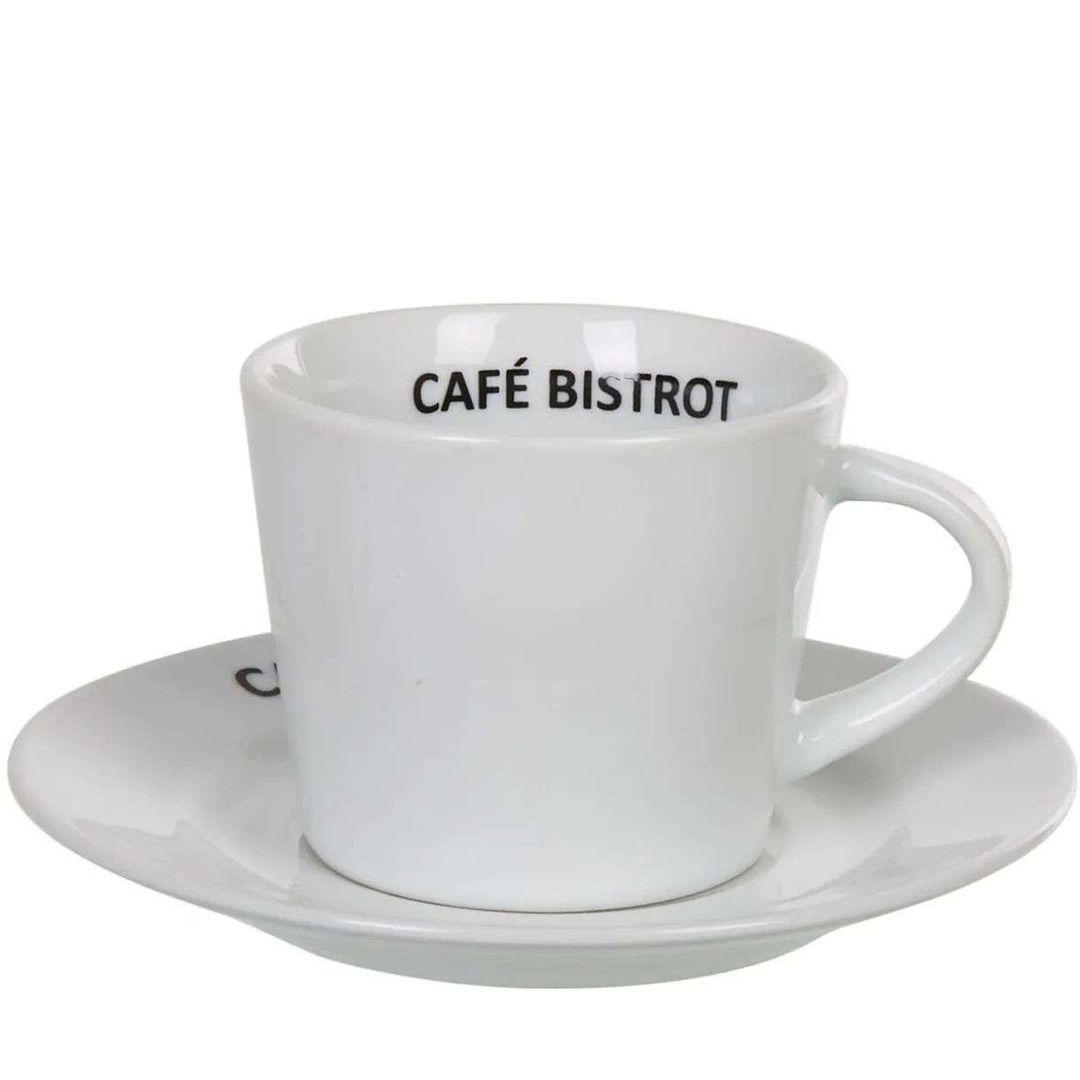 Gifi Tasse expresso et sous tasse café bistrot blanc x 4 Hot