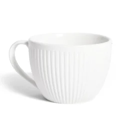 Gifi Tasse porcelaine 42cl strie embossée blanche