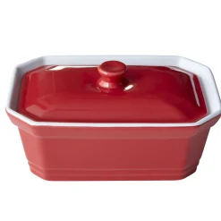 Gifi Terrine avec couvercle et presse rectangulaire rouge blanche Sale