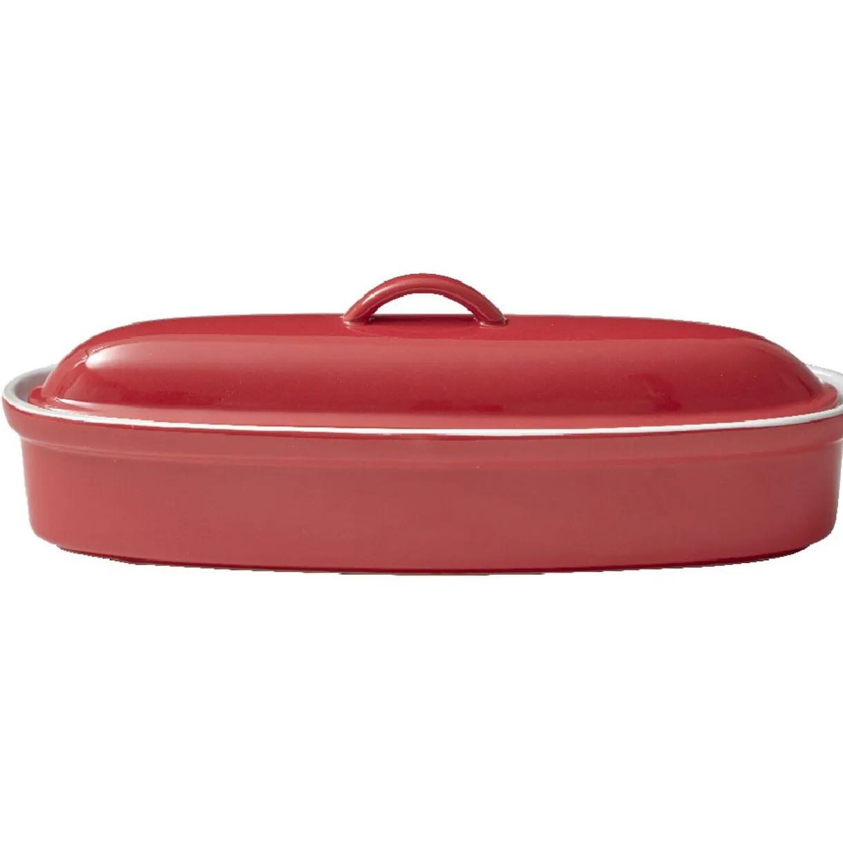 Gifi Terrine avec couvercle ovale rouge et blanche Online