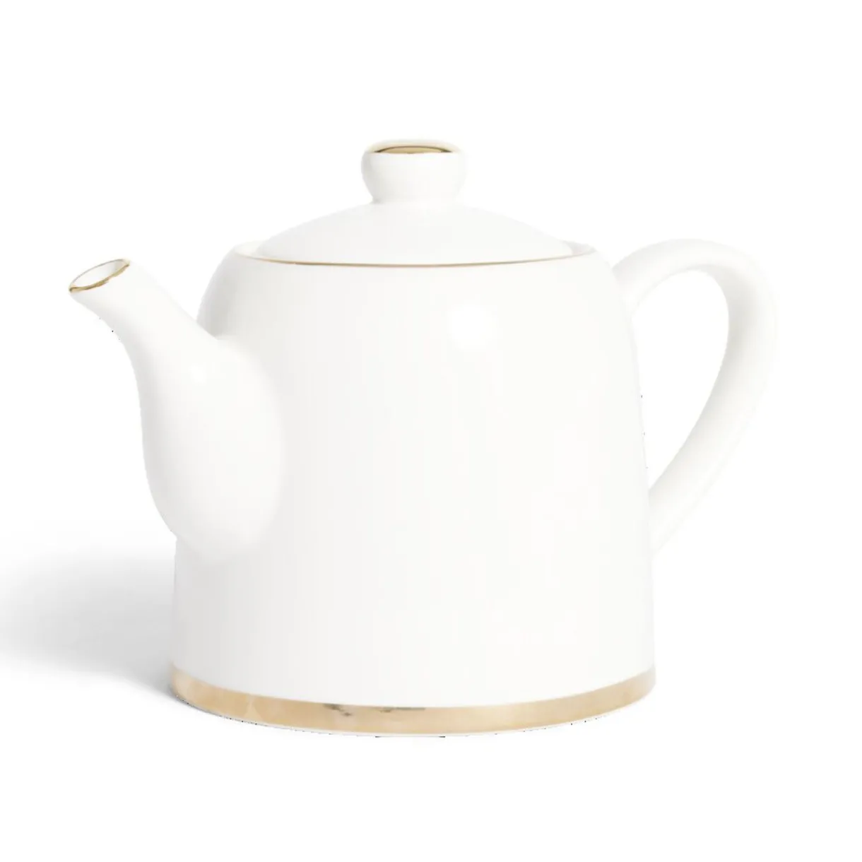 Gifi Théière 1L faïence blanc et doré Ø12xH15xm New