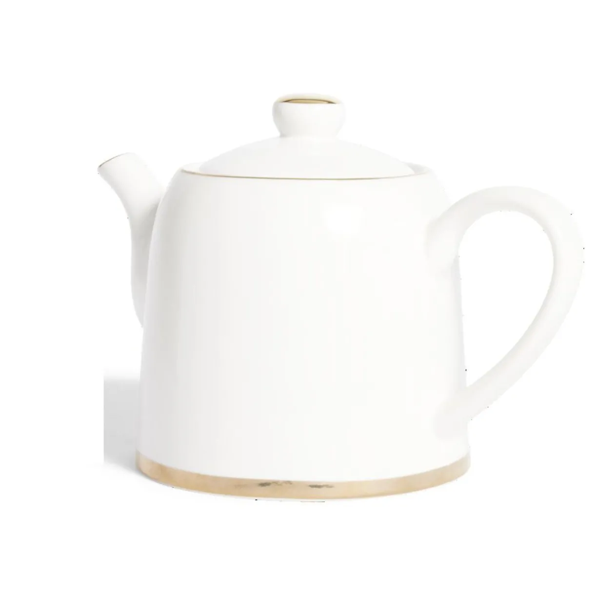 Gifi Théière 1L faïence blanc et doré Ø12xH15xm New
