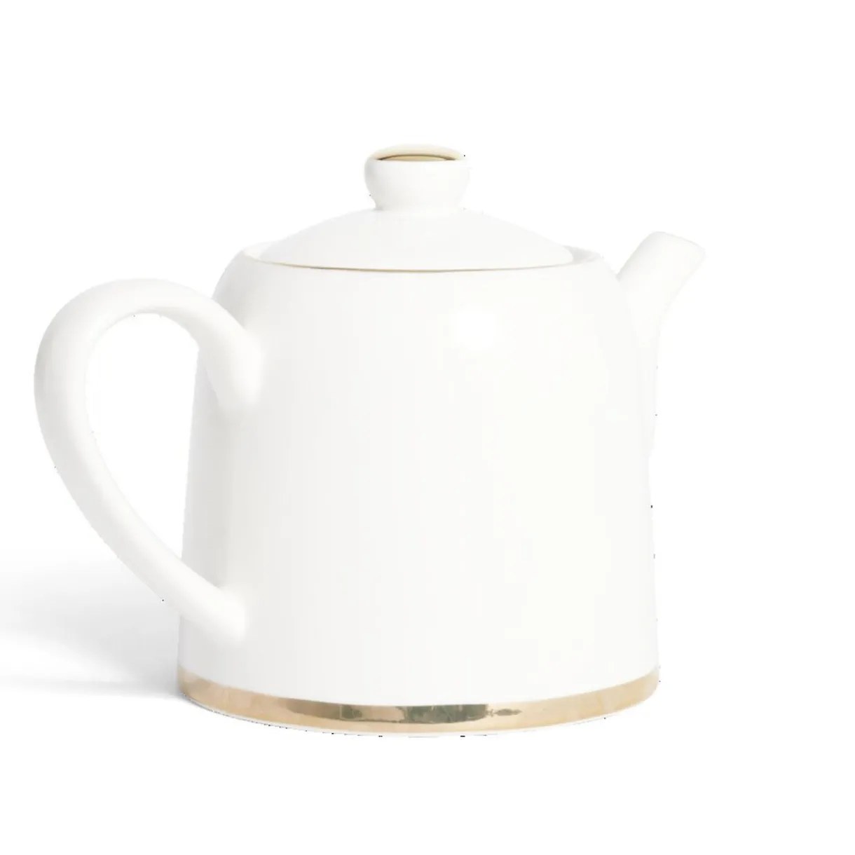 Gifi Théière 1L faïence blanc et doré Ø12xH15xm New