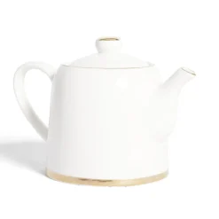 Gifi Théière 1L faïence blanc et doré Ø12xH15xm New