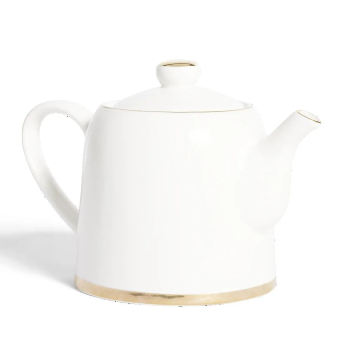 Gifi Théière 1L faïence blanc et doré Ø12xH15xm New