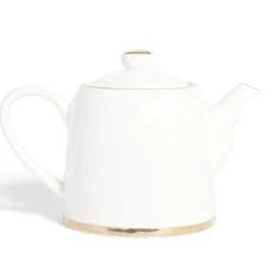 Gifi Théière 1L faïence blanc et doré Ø12xH15xm New