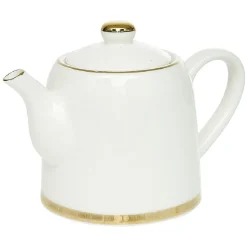 Gifi Théière 800ml blanche et dorée 20x12x15cm