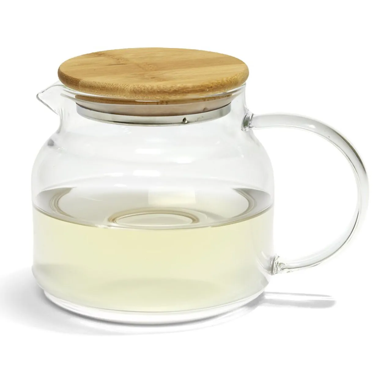 Gifi Théière transparente 640ml couvercle en bois Hot