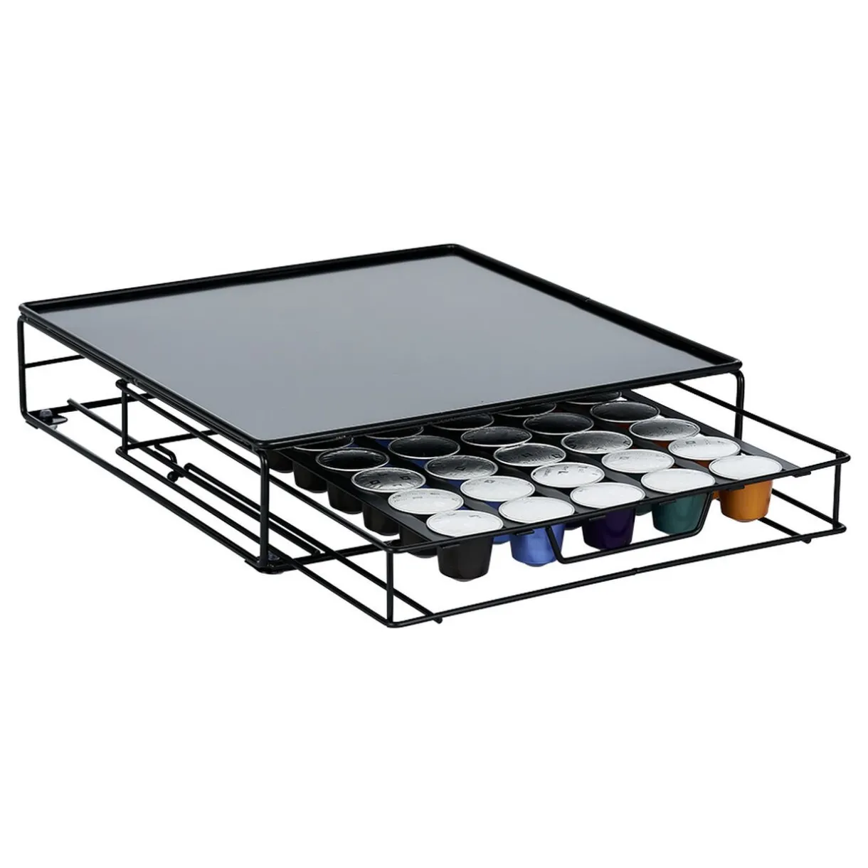 Gifi Tiroir à capsules plateau et grille en métal noir Hot