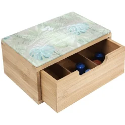 Gifi Tiroir à dosettes bambou motif feuilles Outlet