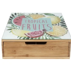 Gifi Tiroir toutes dosettes bambou motif fruits tropicaux Hot