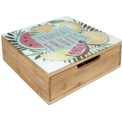 Gifi Tiroir toutes dosettes bambou motif fruits tropicaux Hot