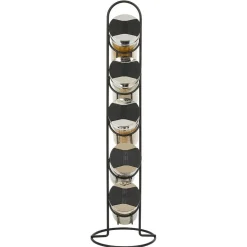 Gifi Tour à épices en métal avec 5 pots en verre Ø11xH39cm Hot