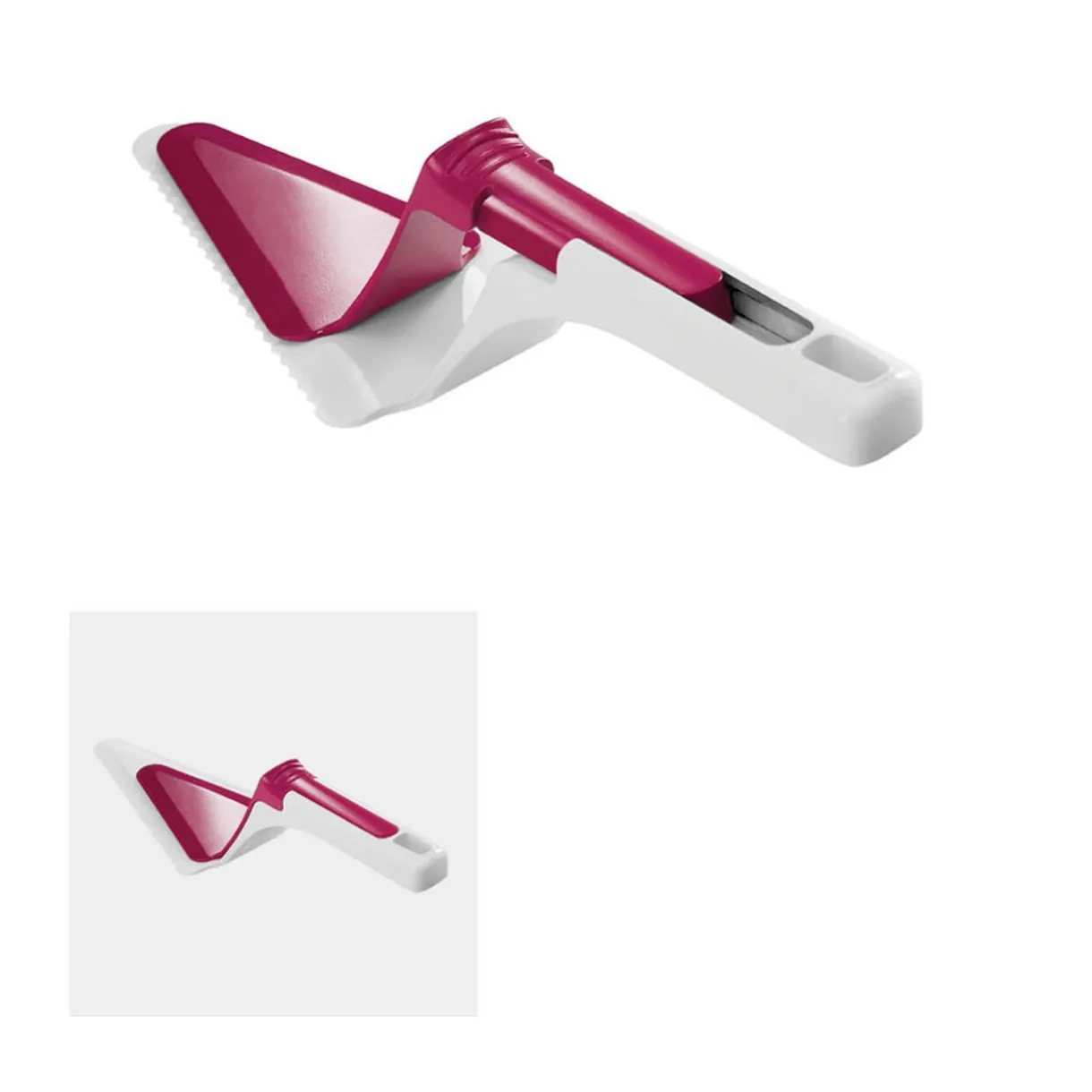 Gifi Tranche pelle à tarte Metaltex avec poussoir blanc et rouge Outlet