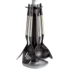 Gifi Ustensiles de cuisine x5 avec support noi et gris Outlet