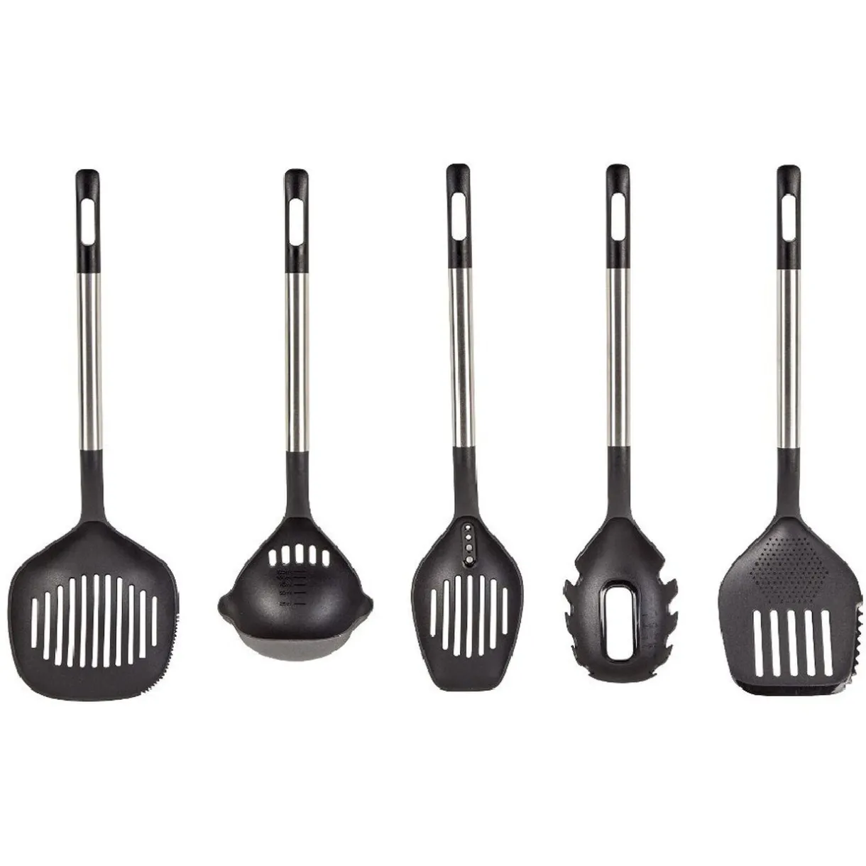Gifi Ustensiles de cuisine x5 avec support noi et gris Outlet