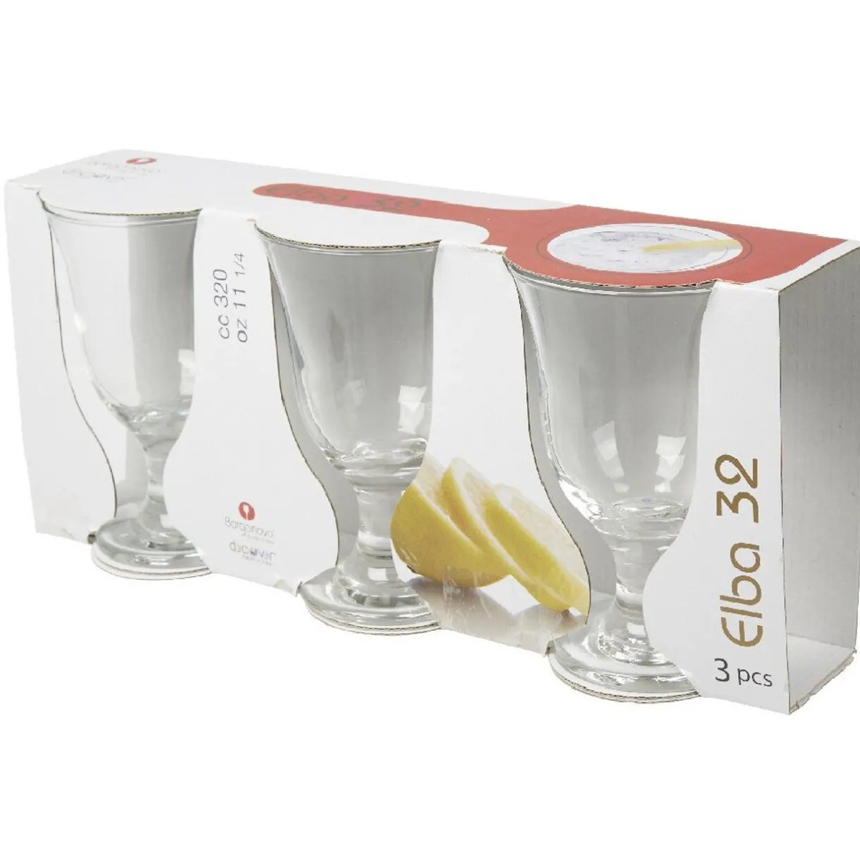 Gifi Verre à eau à pied Elba x3