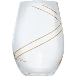 Gifi Verre à eau avec ruban doré x4