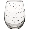 Gifi Verre à eau transparent motif pois New