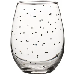 Gifi Verre à eau transparent motif pois New