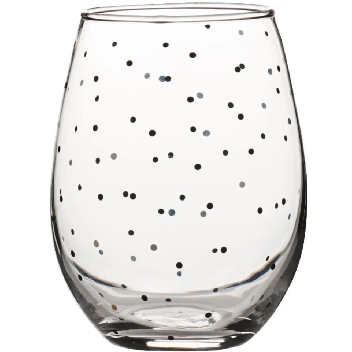Gifi Verre à eau transparent motif pois New