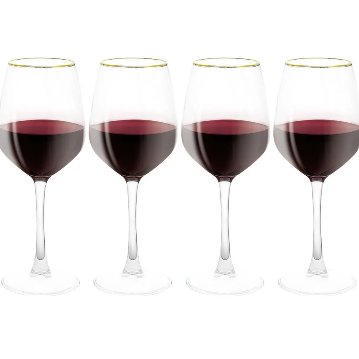 Gifi Verre à vin transparent avec liseré doré x4