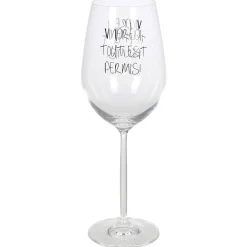 Gifi Verre à vin XL sur pied inscription Vendredi tout est permis ! 75 cl