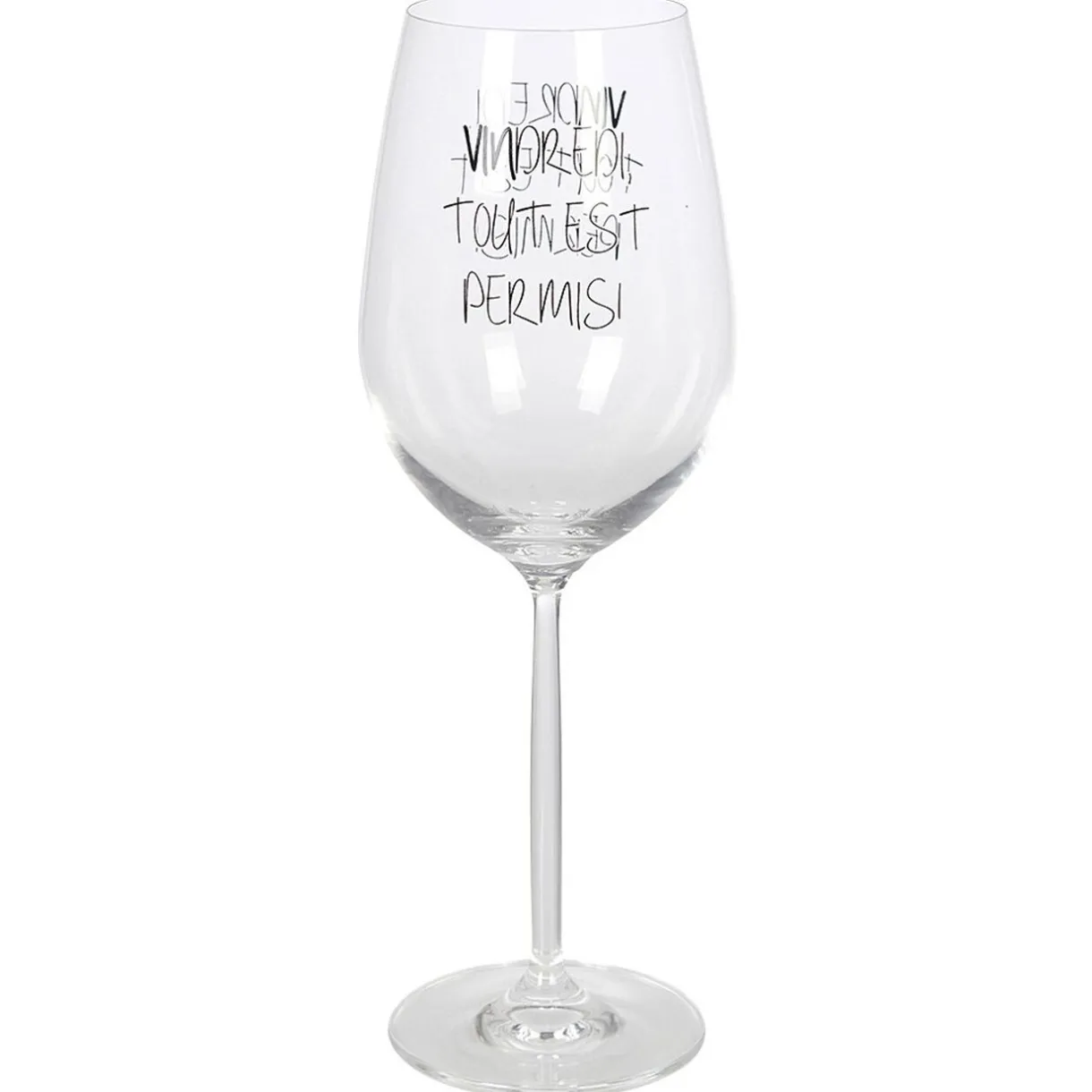 Gifi Verre à vin XL sur pied inscription Vendredi tout est permis ! 75 cl