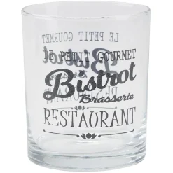 Gifi Verre bas en verre transparent design Bistrot x6
