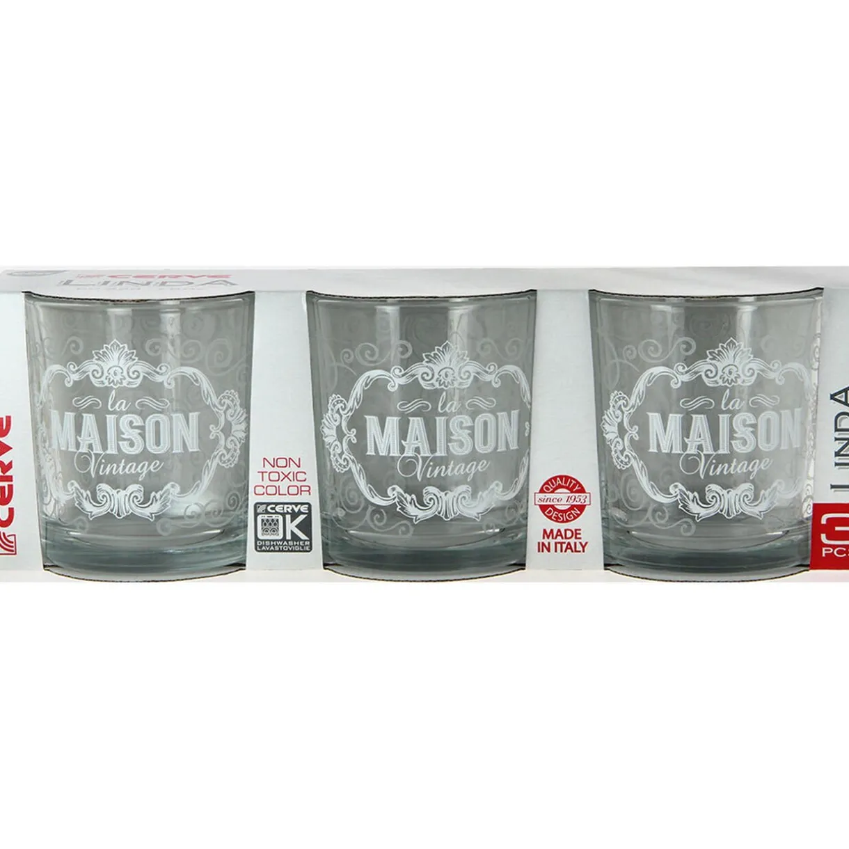 Gifi Verre bas la maison vintage x 3