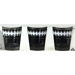 Gifi Verre bas motif graphique noir gris x 3