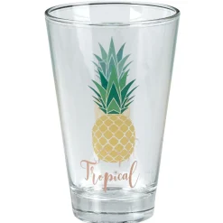 Gifi Verre bas style tropical motif ananas 31cl Clearance