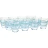 Gifi Verre bas transparent rayure bleu x 12 Best