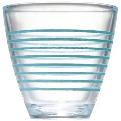 Gifi Verre bas transparent rayure bleu x 12 Best