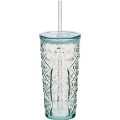 Gifi Verre Coca-Cola verre transparent avec couvercle et paille