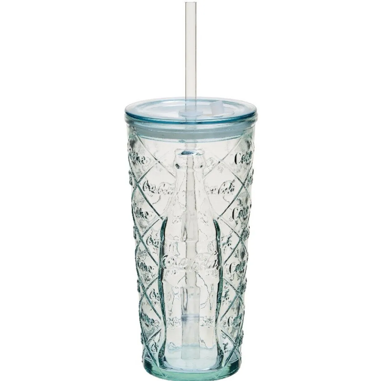 Gifi Verre Coca-Cola verre transparent avec couvercle et paille