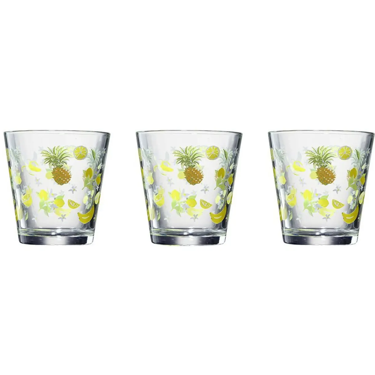 Gifi Verre conique bas motif exotique 25,5 cl x3