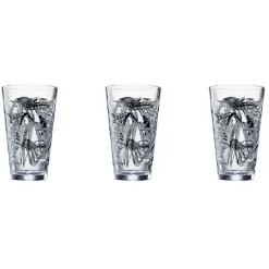 Gifi Verre conique bas motif feuillage 32,5 cl x3